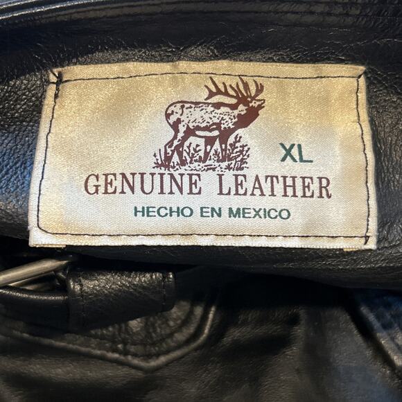 LeatherChaps, Bikers Apparel Black Leather Belted, Heavy 38-42” - Picture 10 of 10